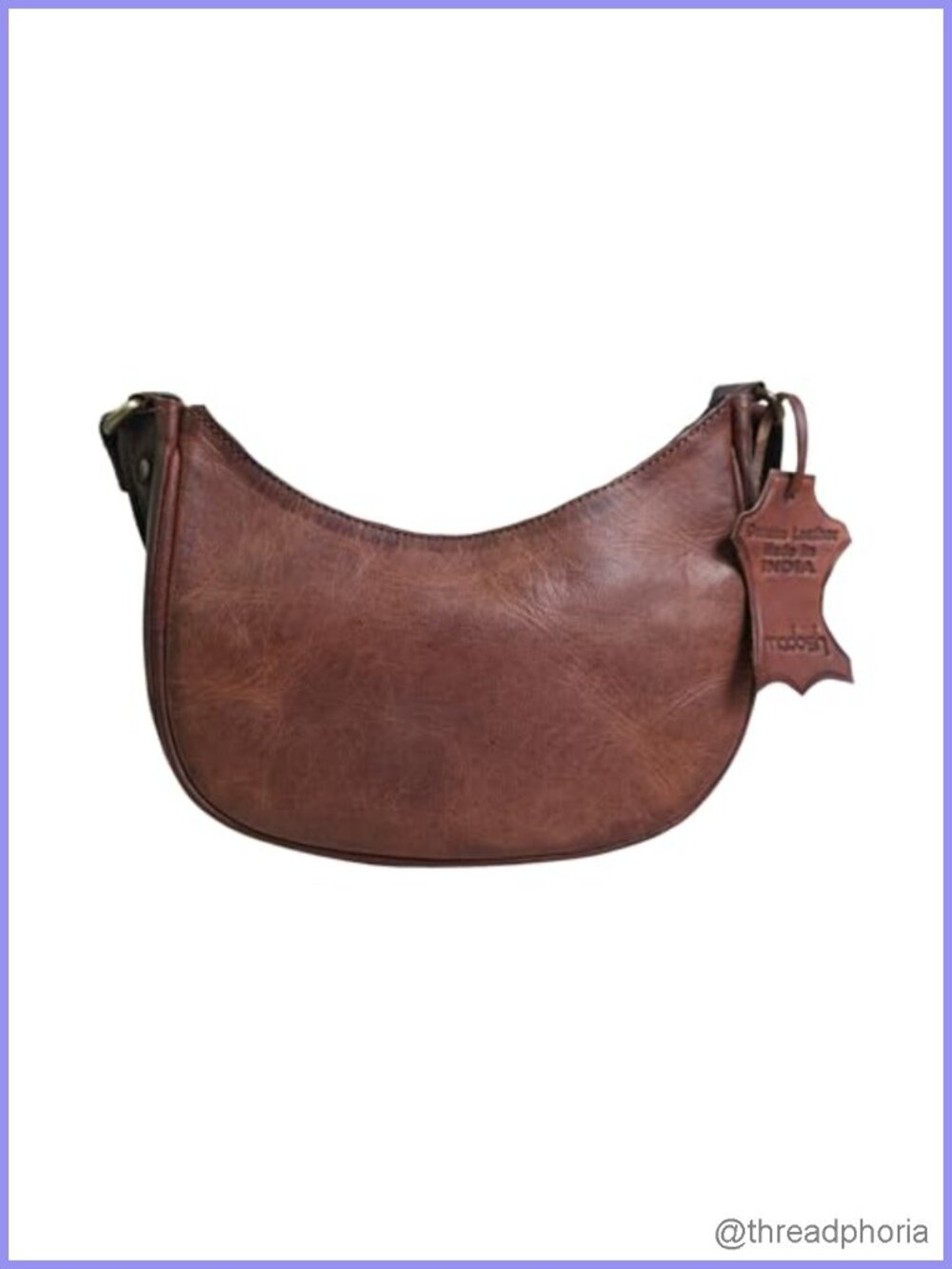 Genuine Leather Crossbody Bag Small Crescent Shoulder Purse Minimalist Half